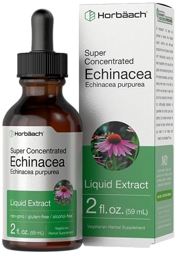 Echinacea Drops Liquid Extract | 2 fl oz | Super Concentrated Tincture | Alcohol Free Horbäach uk supplements