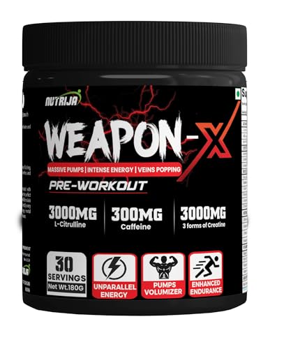 NutriJa Weapon-X Pre-Workout Powder with 21 Active Ingredients - 3 Best forms of Creatine NutriJa uk supplements