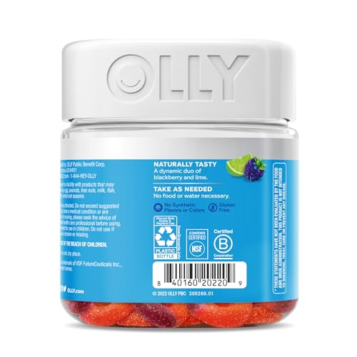 OLLY Pre-Game Energize Workout Gummy Rings, S7 Plant-Based Blend, B Vitamins, Berry OLLY uk supplements
