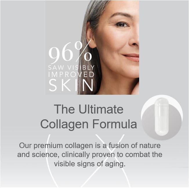 Collagen Tablets, Best Hydrolysed Protein Peptide Skin Supplement - 90 x Collagen Capsules x 800mg Purelogicol uk supplements