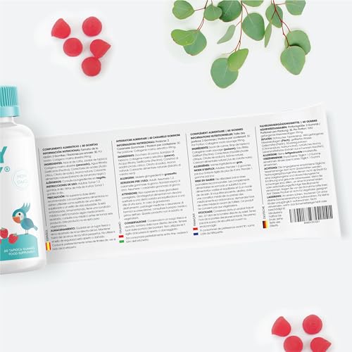 Marine Collagen Gummies by Jolly Jelly® - Wild-Caught Marine Collagen Tapioca Gummies - Type 1 Hydrolysed Collagen - Strawberry Flavour - 60 Gummies. JOLLY JELLY uk supplements
