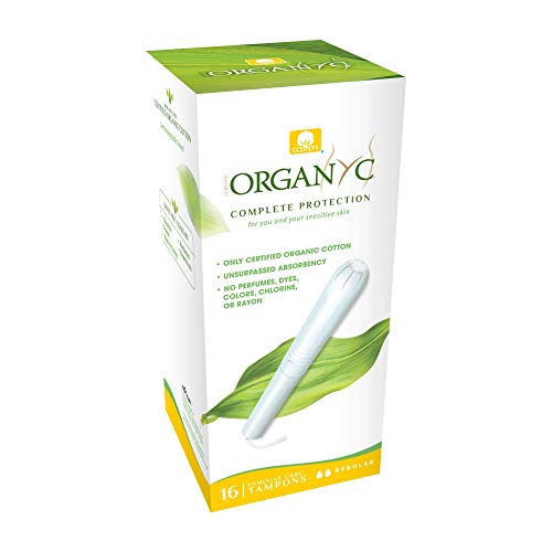 ORGANYC Hypoallergenic 100% Organic Cotton Internal Tampons with Applicator, REGULAR, 16-count Organyc uk supplements