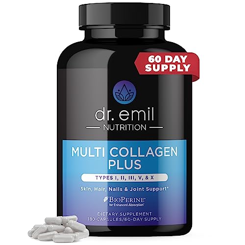 DR EMIL NUTRITION Multi Collagen Pills - 180 Capsules - Collagen Supplements to Support DR EMIL NUTRITION uk supplements