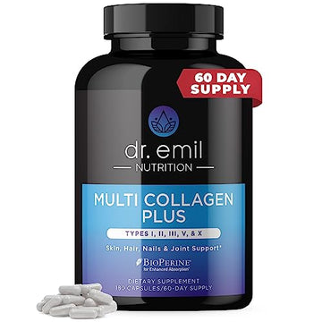DR EMIL NUTRITION Multi Collagen Pills - 180 Capsules - Collagen Supplements to Support DR EMIL NUTRITION uk supplements