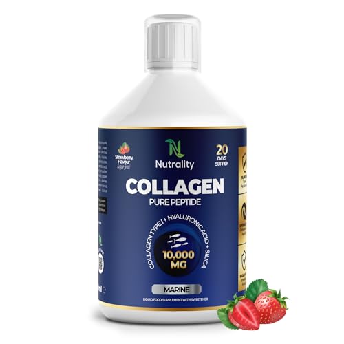 Nutrality Marine Collagen Sugar Free Liquid | Peptides, Hyaluronic Acid, Silica, Biotin, 10000mg Type 1 Nutrality uk supplements