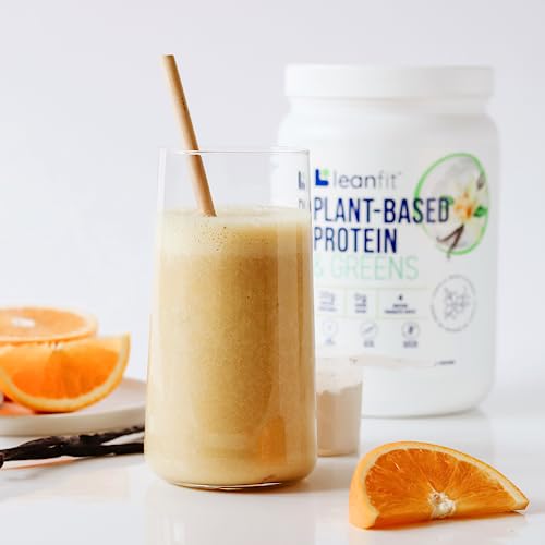 LeanFit Plant-Based Protein & Greens Natural Vanilla – 20g Plant Protein + 4 Leafy Greens LeanFit uk supplements