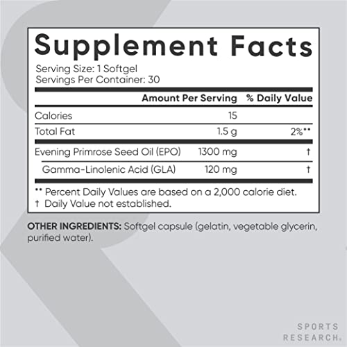 Sports Research Evening Primrose Supplement from Cold Pressed Oil Sports Research uk supplements