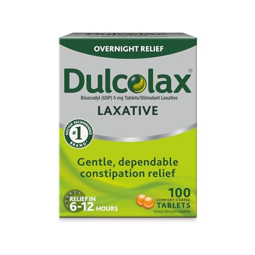 Dulcolax Stimulant Laxative Tablets (100 Count) Gentle Overnight Constipation Relief Dulcolax uk supplements