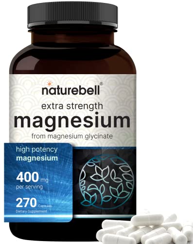 NatureBell Magnesium Glycinate 400mg (Elemental), 270 Capsules – 100% Chelated NatureBell uk supplements