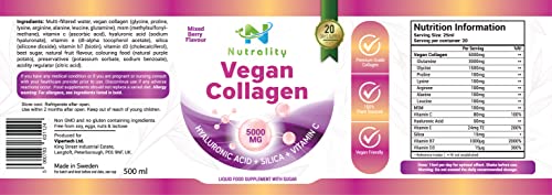 Nutrality Vegan Liquid Collagen | Premium-Grade 5000mg Hydrolyzed Collagen Peptides with Silica, Biotin Nutrality uk supplements