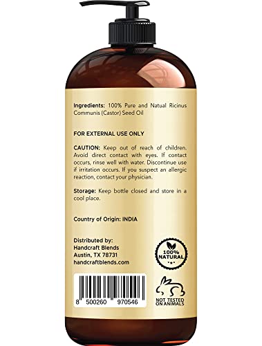 Handcraft Blends Jamaican Black Castor Oil for Hair Growth, Eyelashes and Eyebrows Handcraft Blends uk supplements