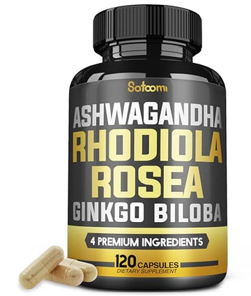 6050mg Rhodiola Rosea Supplement with Ashwagandha Root, Ginkgo Biloba & Black Pepper Satoomi uk supplements