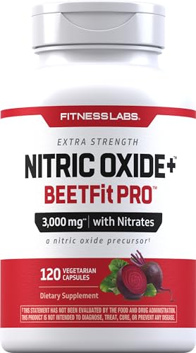 Fitness Labs Nitric Oxide Beet Root Capsules | with Nitrates | 120 Count | Nitric Oxide Fitness Labs uk supplements