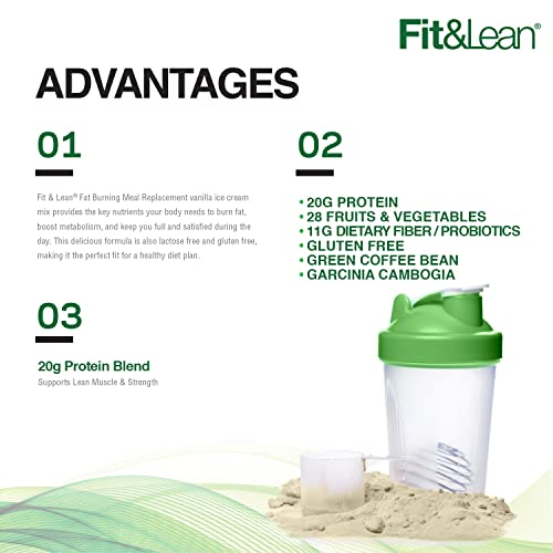Fit & Lean Meal Shake, Fat Burning Meal Replacement, Protein, Fiber, Probiotics, Vanilla Fit & Lean uk supplements
