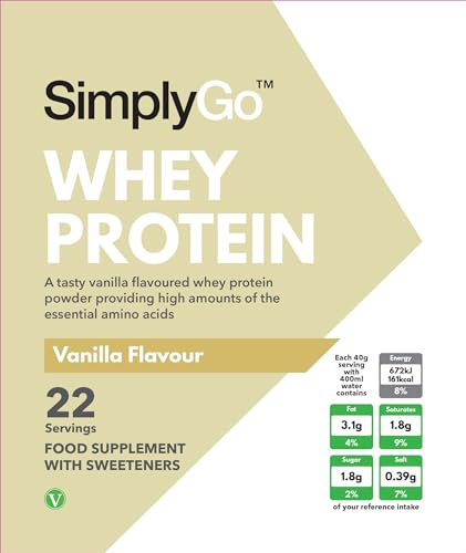 SimplyGo Whey Protein Powder | 900g | Simply Add 30g to Water, Juice or Shakes Simply Supplements uk supplements