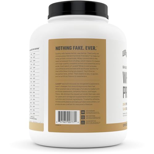 Levels Grass Fed 100% Whey Protein, No Hormones, Cappuccino, 5LB Levels Nutrition uk supplements