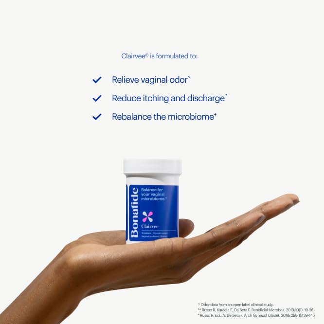 Bonafide Clairvee – Relief from Vaginal Odor^ – Hormone-Free, Drug-Free Vaginal Probiotic – Reduces Odor^ Bonafide uk supplements