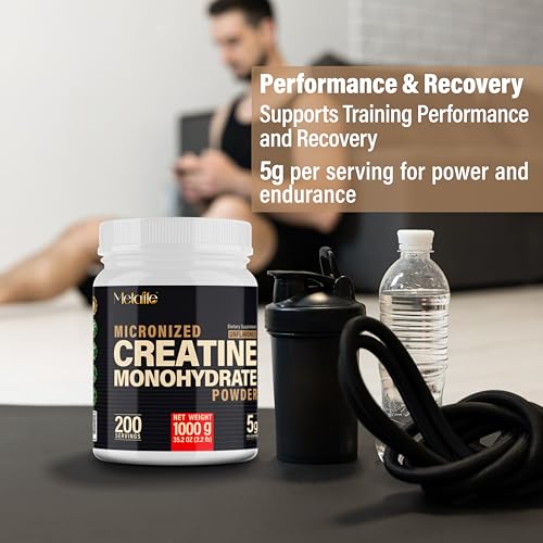 METALIFE 100% Pure Creatine Monohydrate Powder, Canada-Made, 1000 g (200 Servings) Micronized Powder, Muscle Growth, Unflavored, Ideal for Athletes & Fitness Enthusiasts, Third party lab tested, Vegan METALIFE uk supplements
