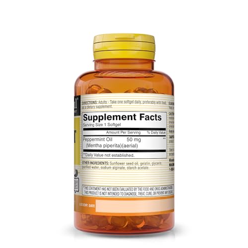 MASON NATURAL Peppermint Oil 50 mg Enteric Coated - Natural Gastrointestinal Comfort MASON NATURAL uk supplements