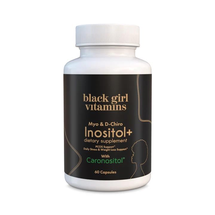 Black Girl Vitamins Inositol Supplement, 2000mg Myo + 50mg D-Chiro, Vegan Capsules to Support Hormone Balance, Healthy Ovarian & Menstrual Wellness, 60 Count Black Girl Vitamins uk supplements