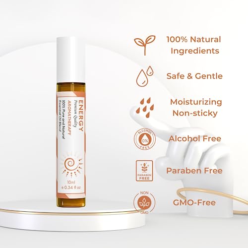 Benatu Energy Essential Oil Roll On Blend (with Clove, Lemon, Grapefruit Oil)- Travel Size Relaxing Roller benatu uk supplements