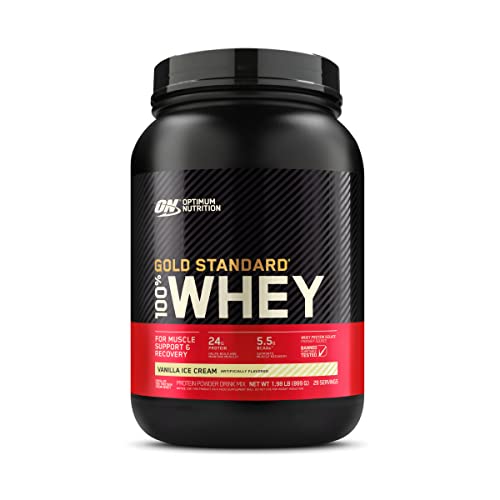 Optimum Nutrition Gold Standard 100% Whey Protein Powder, Vanilla Ice Cream, 2 Pound Optimum Nutrition uk supplements