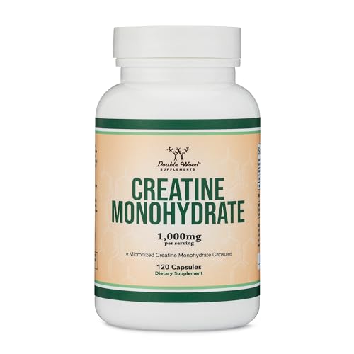 Creatine Pills 1,000mg Per Serving (120 Creatine Capsules) Micronized Creatine Double Wood Supplements uk supplements