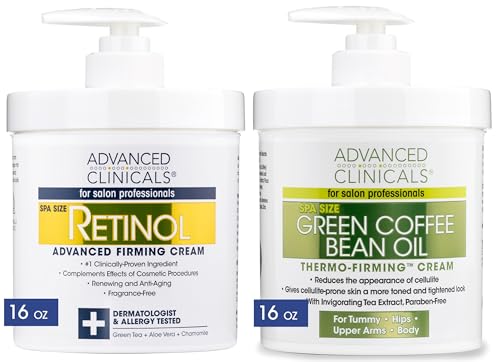 Advanced Clinicals Retinol Body Cream + Green Coffee Bean Oil Slim & Tighten Body Lotion Advanced Clinicals uk supplements