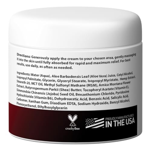 Medical Miracles Hemp Cream - Ideal for Hips, Joints, Neck, Back, Elbows, Fingers, Hands, and Knees (1000mg) Now NEW 4OZ Size Medical Miracles uk supplements