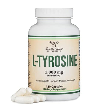 L-Tyrosine 1,000mg per Serving, 120 Veggie Capsules (L Tyrosine Supplement for Memory Double Wood Supplements uk supplements