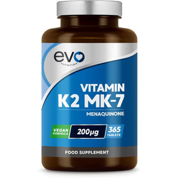 EVO NUTRITION Vitamin K2 MK-7 200mcg | 365 Vegetarian and Vegan Tablets EVO NUTRITION uk supplements