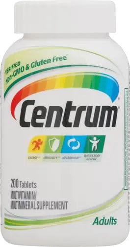 Centrum Adult Multivitamin/Multimineral Supplement with Antioxidants, Zinc, Vitamin D3 and B Vitamins, Gluten Free, Non-GMO Ingredients - 200 Count Centrum uk supplements