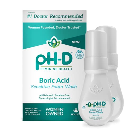 pH-D Feminine Health - Boric Acid Foam Wash - pH-Balanced, Paraben-Free, and Plant-based pH-D Feminine Health Support uk supplements