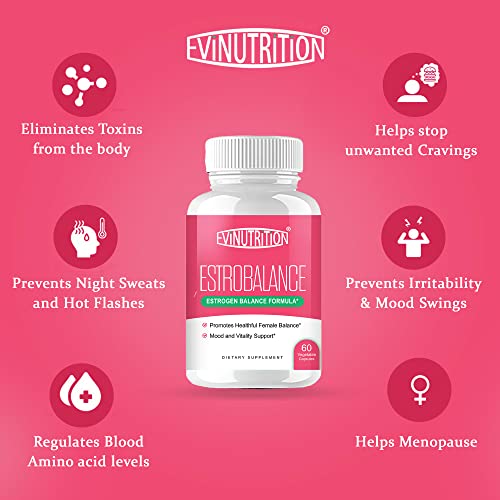 Evinutrition Estrobalance Capsule for Women - Menopause Mood and Energy Support Evinutrition uk supplements