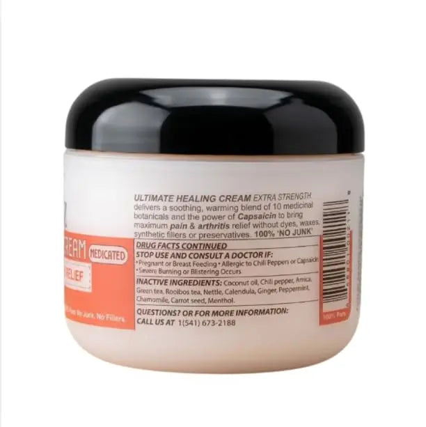 Naturulz Ultimate Healing (Medicated) Cream OTC 4 Ounce - Pain & Arthritis Topical for Sore Lower Back, Neck, Shoulders, and Muscles. All-Natural Formula with Medication Strength Capsaicin. Naturulz uk supplements