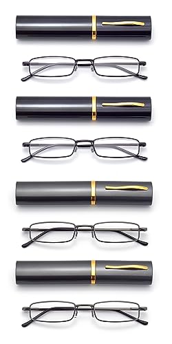 HIGHLIKE 4-Pack Slim Pocket Reading Glasses Men Women, Compact Readers Super Clear HIGHLIKE uk supplements