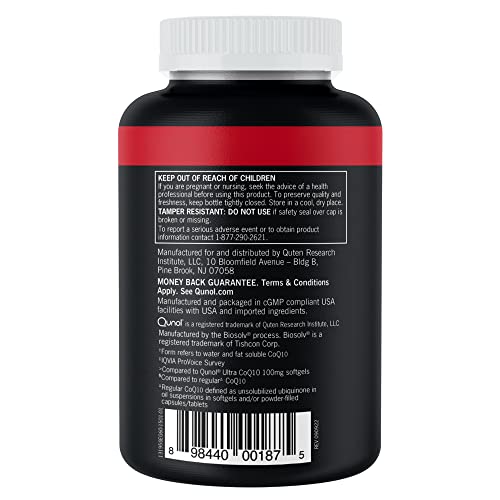 Qunol CoQ10 200mg Softgels, Ultra CoQ10 - Ultra High Absorption Coenzyme Q10 Supplem Qunol uk supplements