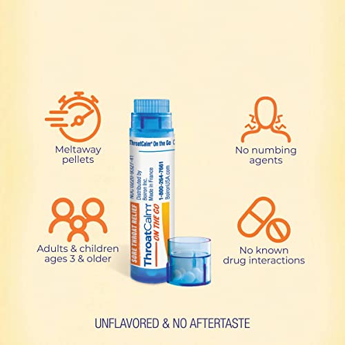 Boiron ThroatCalm On The Go for Pain Relief from Red, Dry, Scratchy, Sore Throats and Hoarseness Boiron uk supplements
