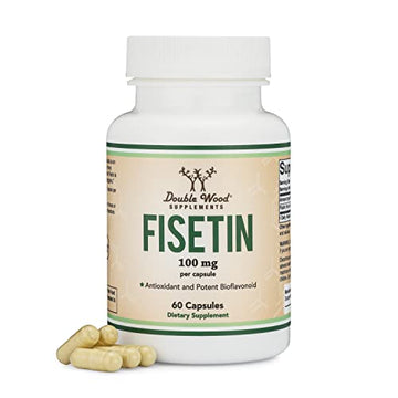 Fisetin Supplement - 100mg of Bioactive Flavnonols, 60 Count (Natural Bioflavonoid Double Wood Supplements uk supplements
