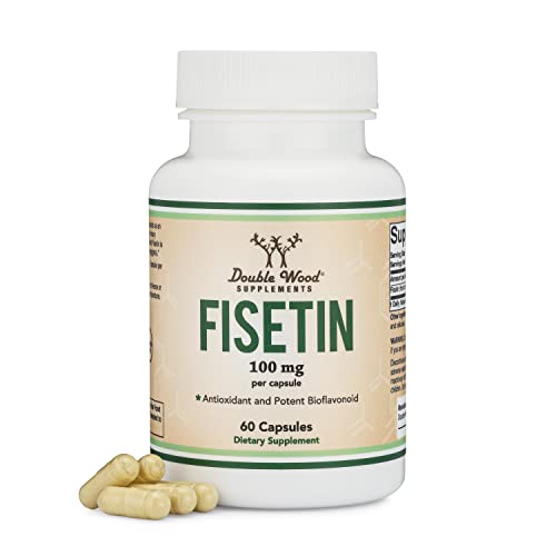 Fisetin Supplement - 100mg of Bioactive Flavnonols, 60 Count (Natural Bioflavonoid Double Wood Supplements uk supplements