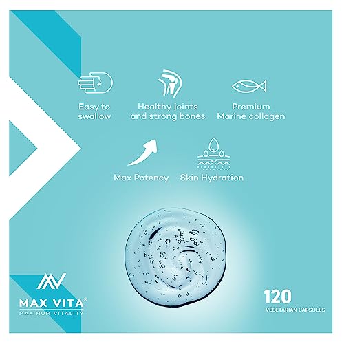 Marine Collagen Supplement 1200mg with Hyaluronic Acid & Vitamin C Hydrolysed Peptides Powder MAX VITA MAXIMUM VITALITY uk supplements