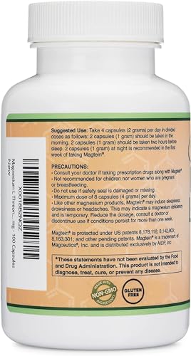 Magnesium L Threonate Capsules (Magtein) – High Absorption Supplement – Bioavailable Double Wood Supplements uk supplements
