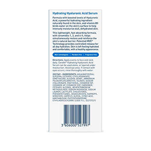 Cerave Hyaluronic Acid Serum for Face with Vitamin B5 and Ceramides CeraVe uk supplements