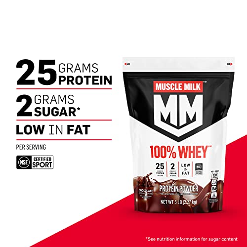 Muscle Milk 100% Whey Protein Powder, Chocolate, 5 Pound, 66 Servings, 25g Protein Muscle Milk uk supplements