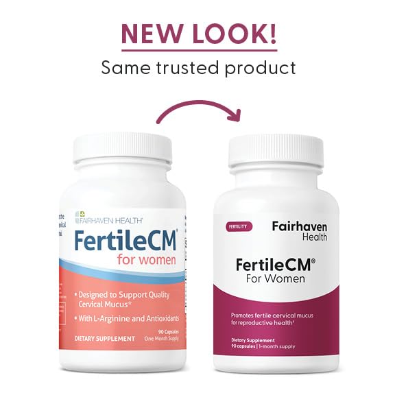 Fairhaven Health FertileCM Fertility Supplement for Women, Capsules - Fertile Cervical Mucus, Ovulation Cycle, Includes L-Arginine, N-Acetyl-Cysteine, Grape Seed Extract and Vitamin C - 90 Capsules Fairhaven Health uk supplements