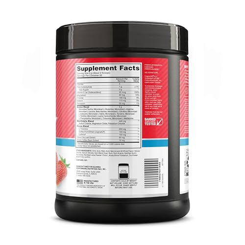 Optimum Nutrition Amino Energy Powder Plus Focus, with BCAA, Electrolytes, and Caffeine, Strawberry Burst, 65 Servings Optimum Nutrition uk supplements