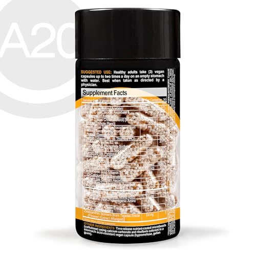 HCF A20 Microbead Brain Health Supplements for Adults for Memory, Focus, Calm, Mood, Alertness, Attention, Vision, Sleep, Immune System, 20 Premium Nootropic Nutrients Multivitamin & 7 Advances® Tech HCF uk supplements