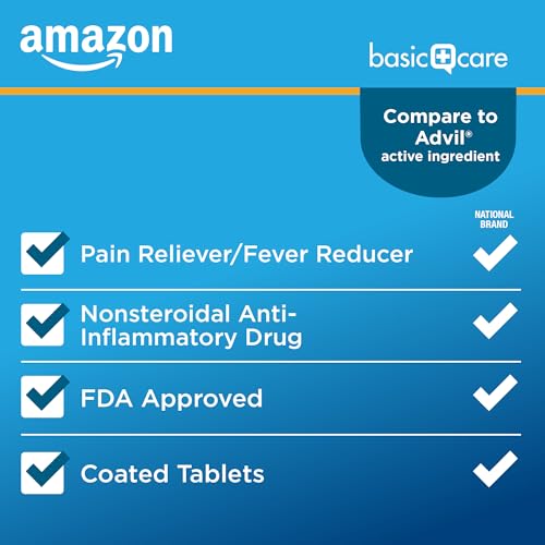 Amazon Basic Care Ibuprofen Tablets 200 mg, Pain Reliever/Fever Reducer, Body Aches Amazon Basic Care uk supplements