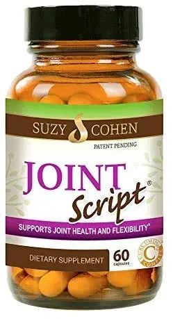 Suzy Cohen Joint Script Joint Support Supplement with Hyaluronic Acid, C3 Curcumin Turmeric Extract, MSM, Collagen Peptides, Ginger, and Boswellia for Maximum Flexibility, Tendon and Cartilage Health Script Essentials uk supplements