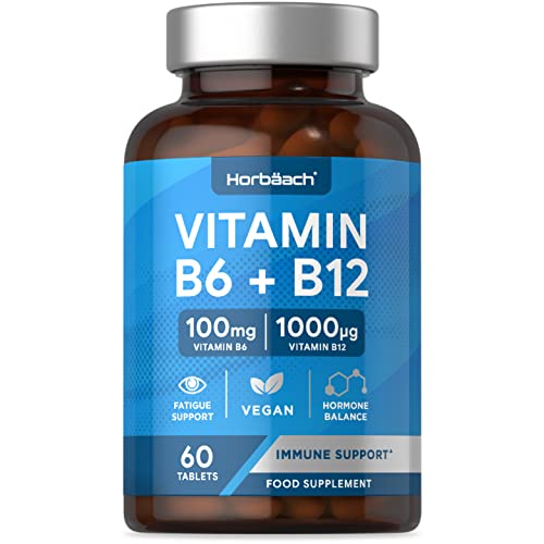 Vitamin B6 and B12 Tablets High Strength | 60 Count | with 100mg of Vitamin B6 Horbäach uk supplements